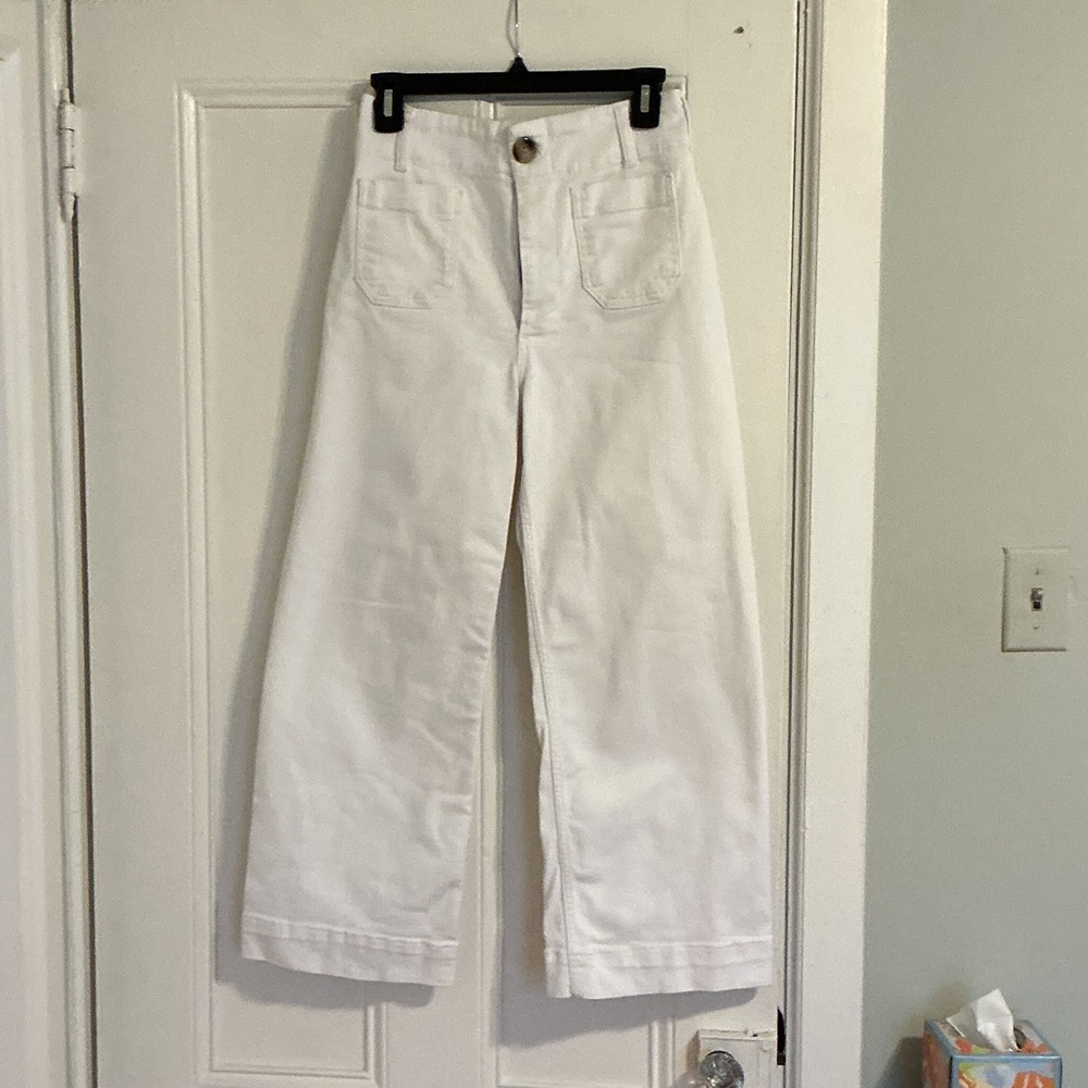 Anthropologie  Maeve “The Collette” White Wide-Leg Pants